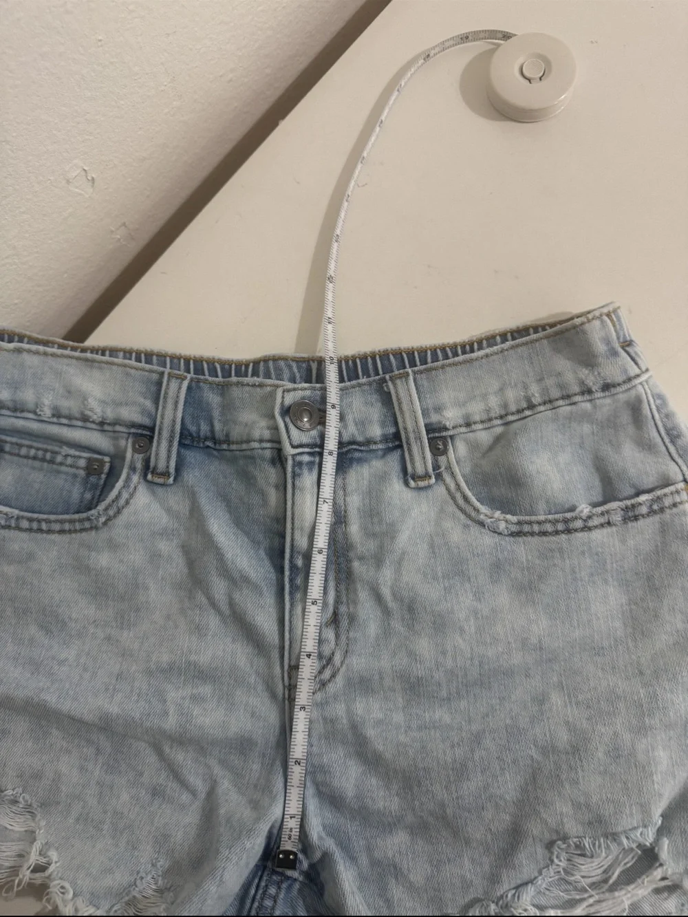 Aerie Light Blue Distressed High-Rise Jean Shorts Size Small - Picture 6 of 8
